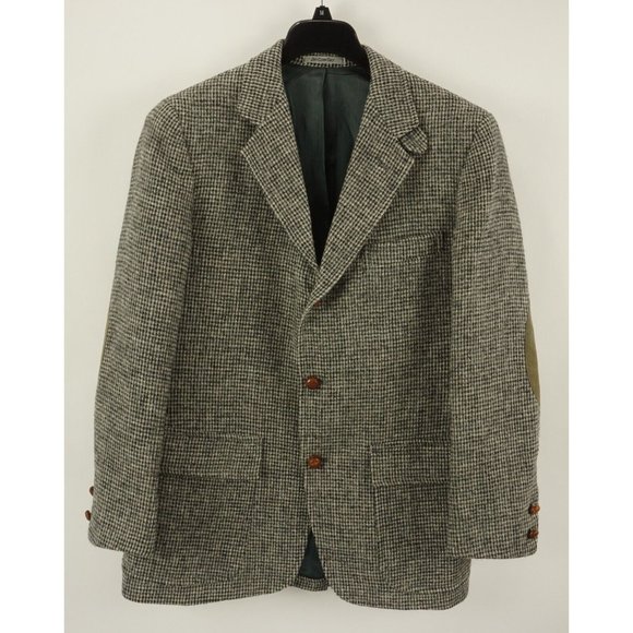 Eddie Bauer Suits & Blazers Vintage Eddie Bauer Harris Tweed Mens 42r Gray Basket Woven